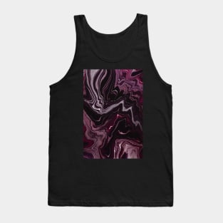 Lush swirl abstract pattern, in silver and purple paint texture Tank Top